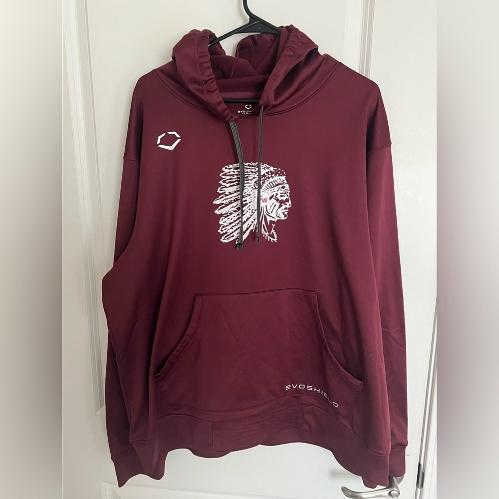 Evoshield Brown XLarge Sweatshirt Pullover Cardigan Native Logo Pockets